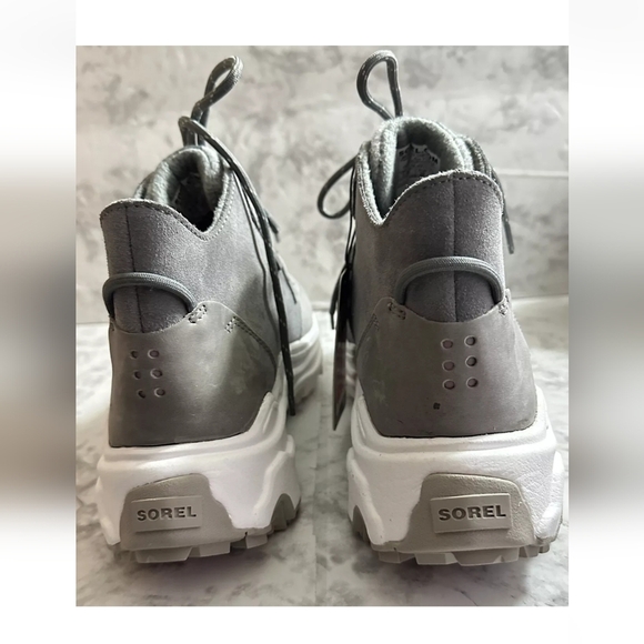 Sorel Kinetic Breakthru Caribou Waterproof Boot Womens 10 Quarry Sea Salt New - Picture 4 of 4